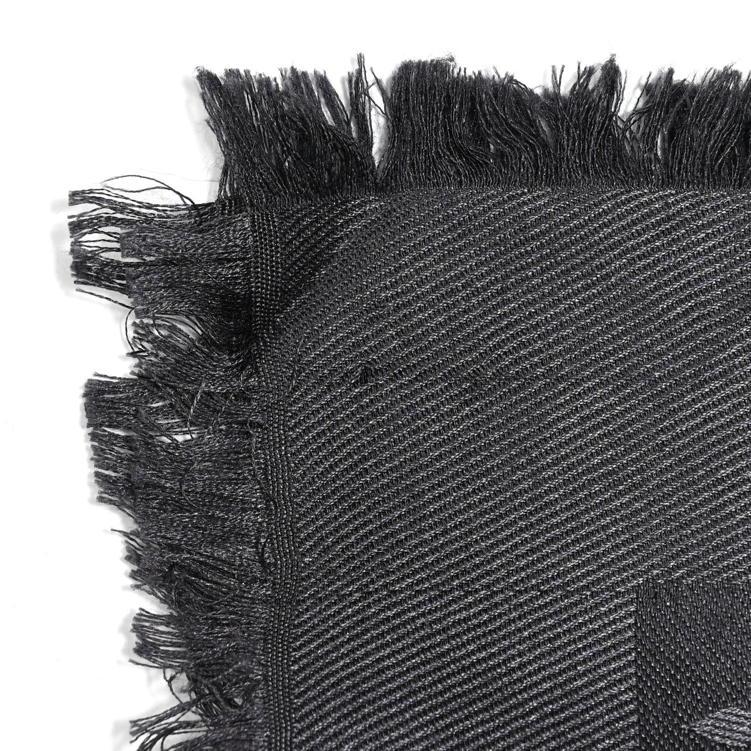 Louis Vuitton Silk Lurex Wool Monogram Shine Shawl Charcoal Grey 10 of 12