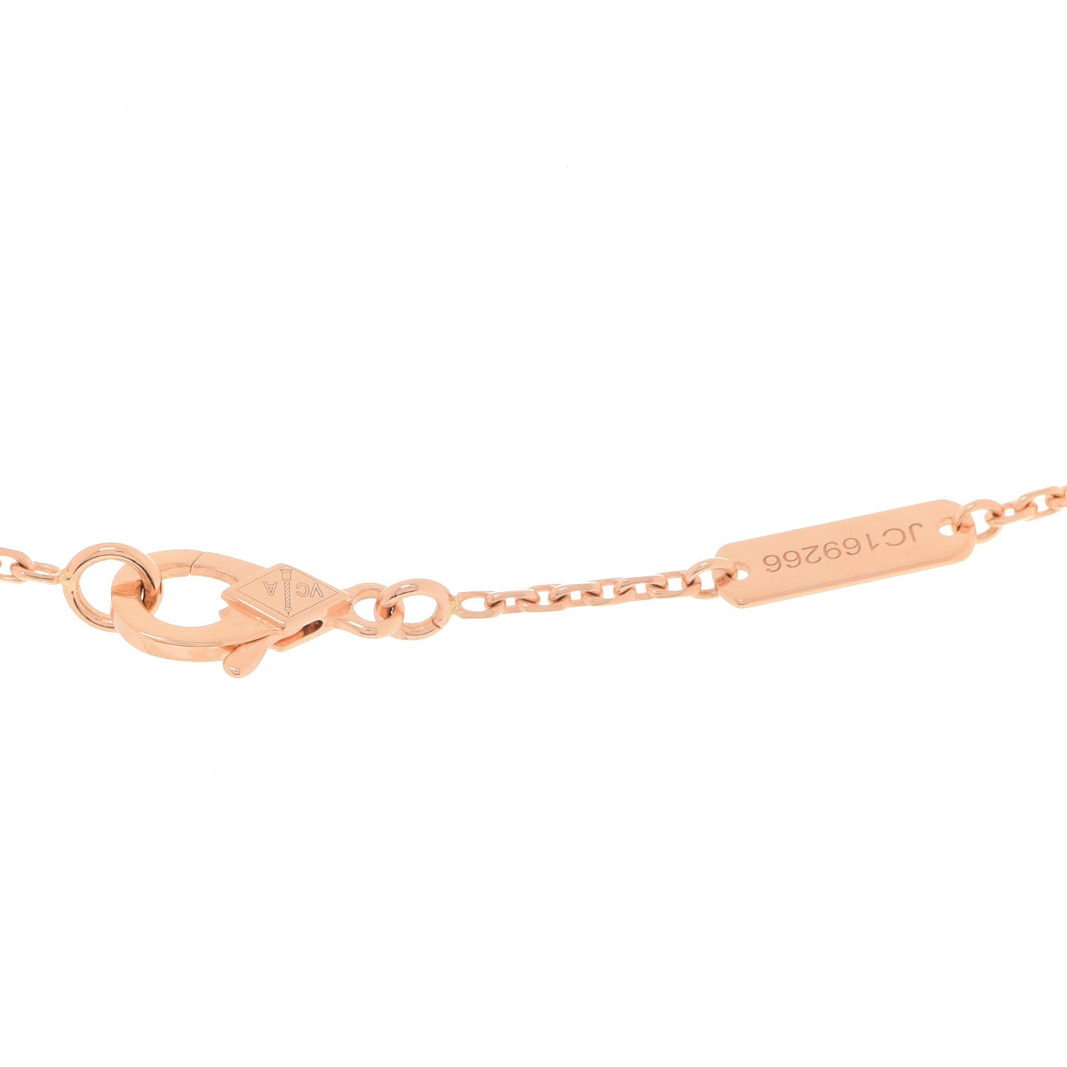 Van Cleef & Arpels 18K Rose Gold Gray Mother of Pearl Vintage Alhambra Pendant Necklace 5 of 6