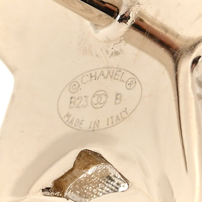 Chanel Crystal Star CC Earrings Gold 4 of 5