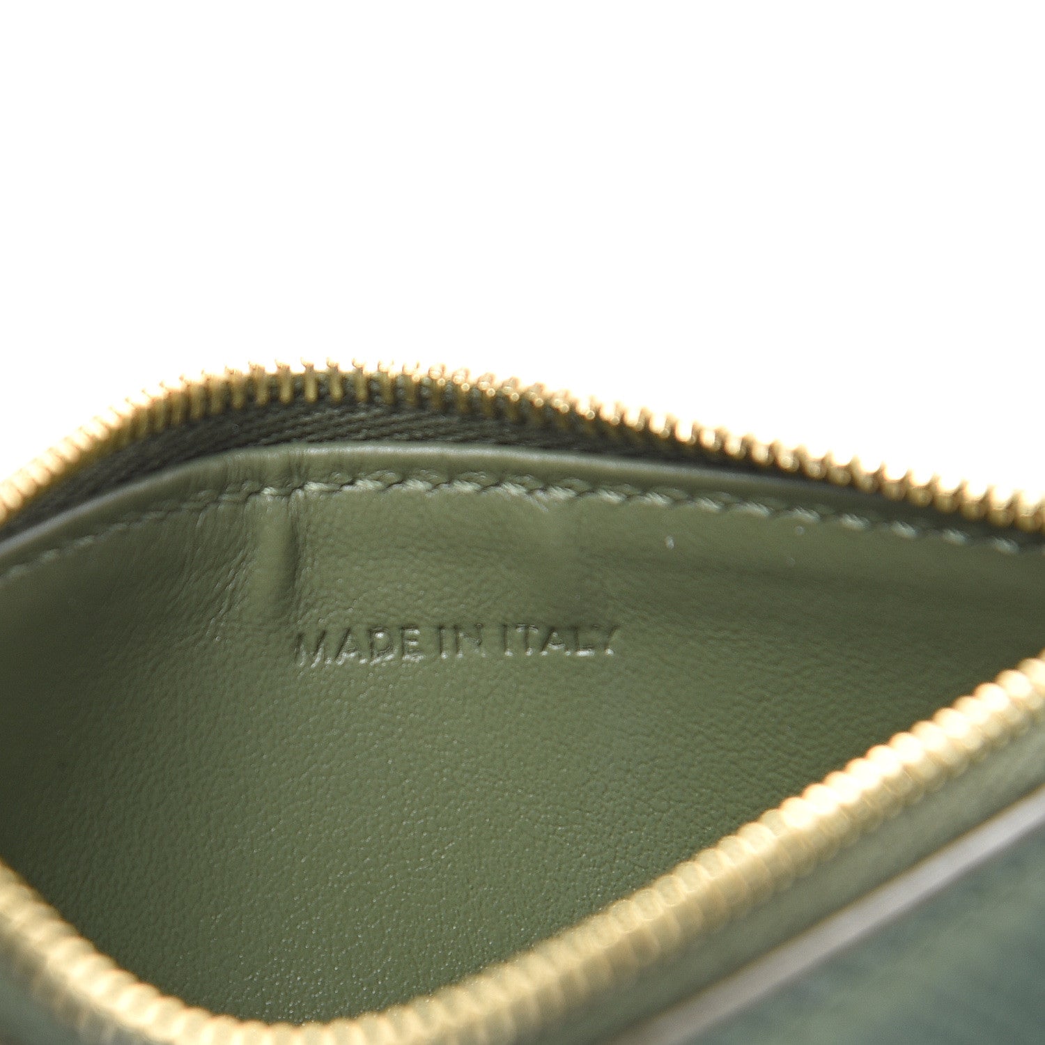 Celine Grained Calfskin Zipped Card Holder Light Khaki 6 of 7