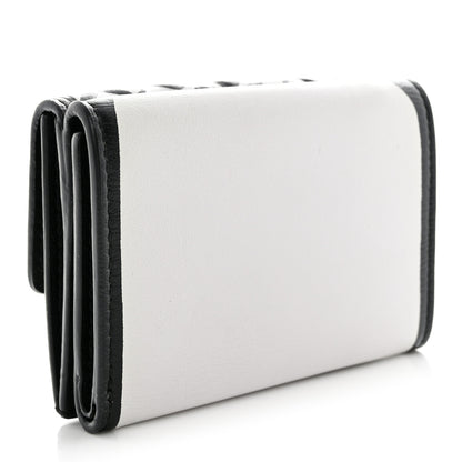 Fendi X JOSHUA VIDES Nappa Matisse FF Diagonal Embossed Micro Tri-Fold Wallet White Black 3 of 11
