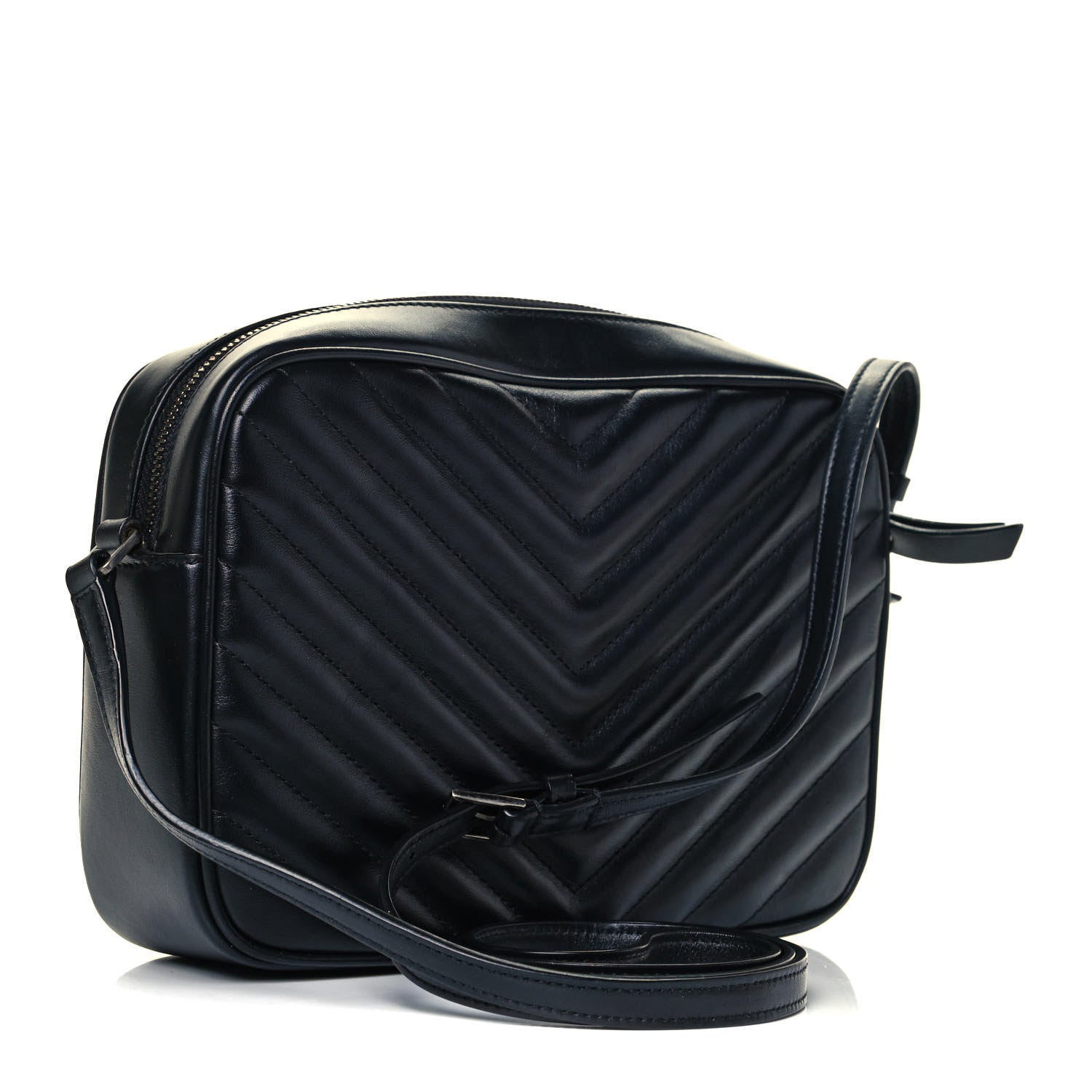 Saint Laurent Calfskin Matelasse Monogram Lou Camera Bag Black 5 of 12