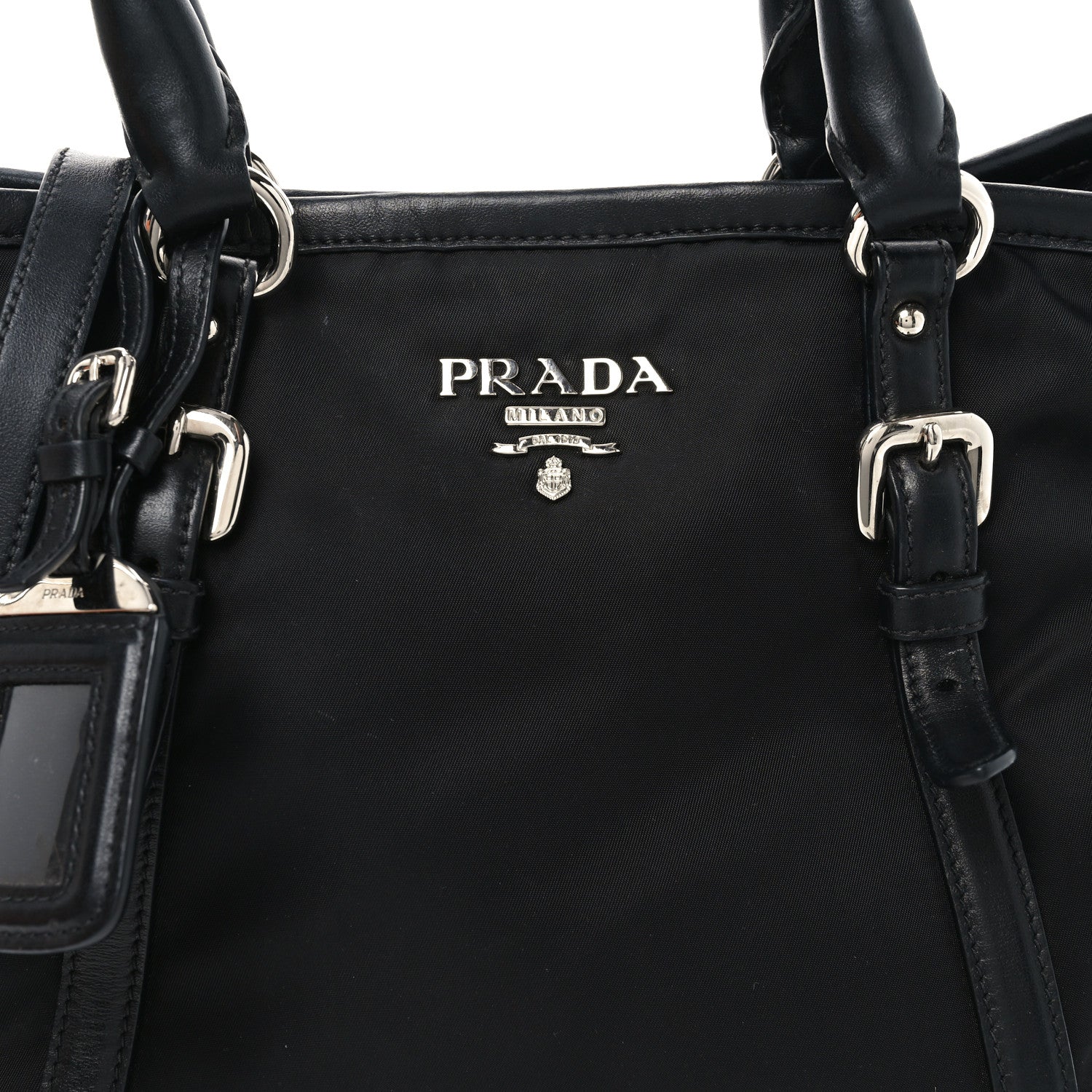 Prada Tessuto Nylon Soft Calf Tote Black 7 of 9