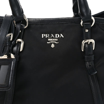 Prada Tessuto Nylon Soft Calf Tote Black 7 of 9
