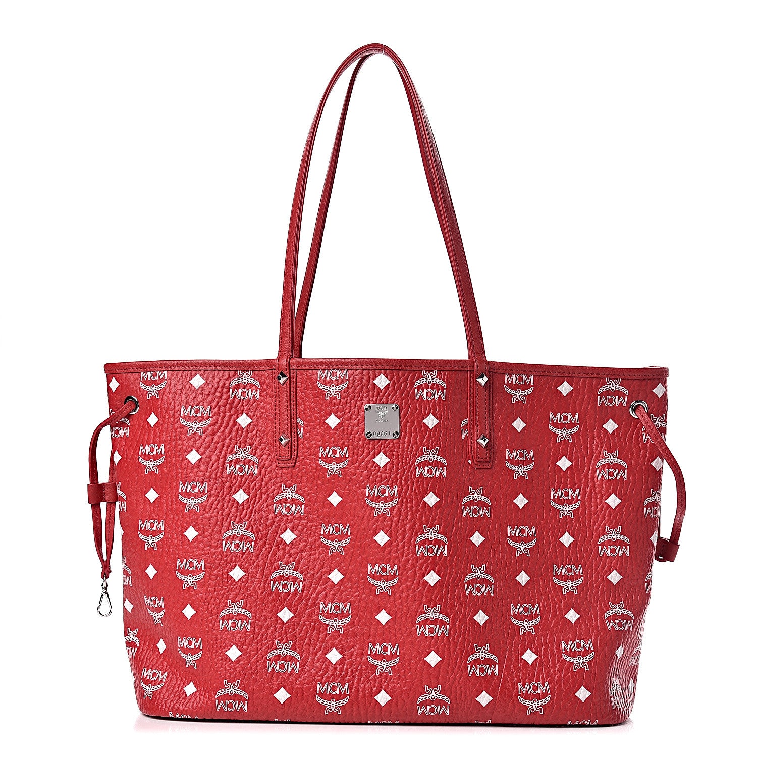 MCM Visetos Medium Liz Reversible Shopper Tote Ruby Red 1 of 12