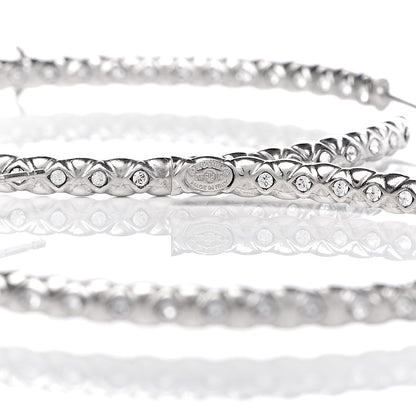 Chanel Crystal CC Hoop Earrings Silver 4 of 5