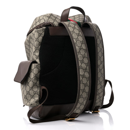 Gucci GG Supreme Monogram Medium Ophidia Double Buckle Backpack Brown 3 of 14
