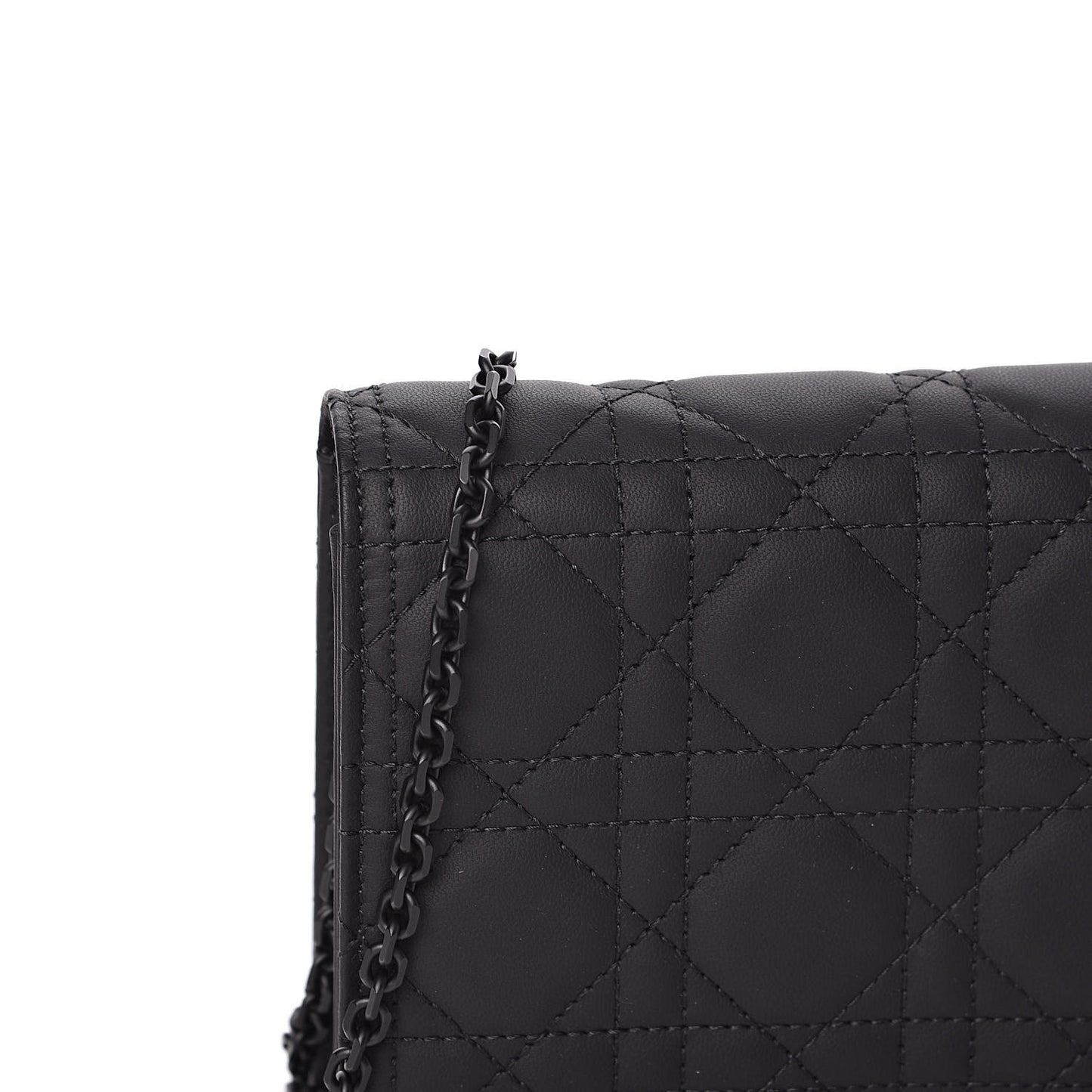 Ultra Matte Calfskin Cannage Lady Dior Clutch Black