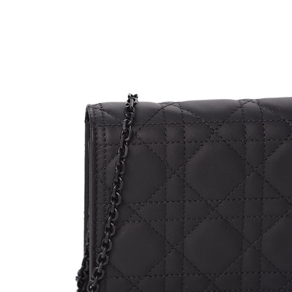 Christian Dior Ultra Matte Calfskin Cannage Lady Dior Clutch Black 10 of 10