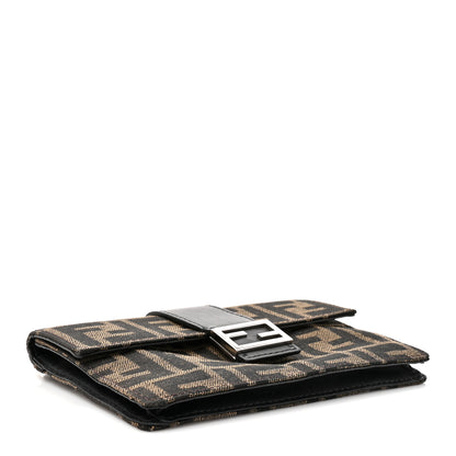 Fendi Recycled Fabric Jacquard Vitello Grace FF 1974 Baguette Belt Pouch Tobacco Moro Black 4 of 12