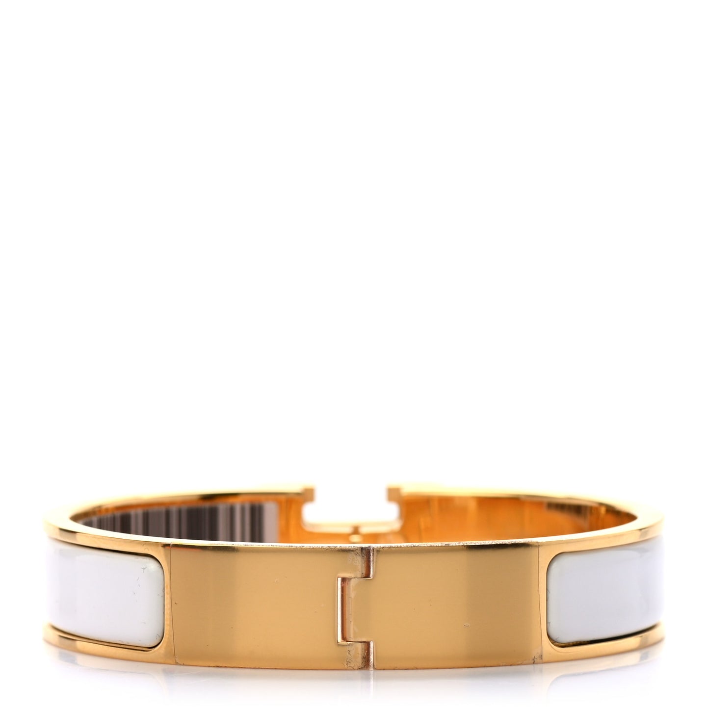 Enamel Narrow Clic Clac H Bracelet PM White