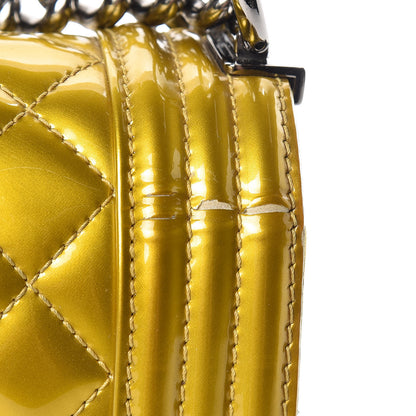 Chanel Metallic Patent Calfskin Quilted Medium Boy Flap Gold 18 of 22