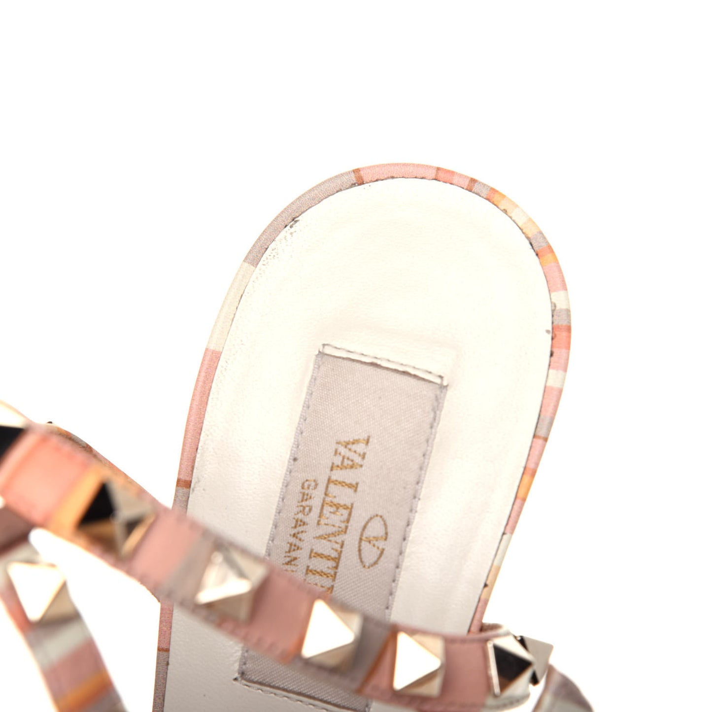 Nappa Native Couture 1975 Rockstud Ankle Strap 65mm Pumps 38 Mandarin Sorbet