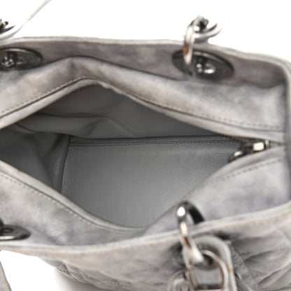 Christian Dior Lambskin Cannage Medium Lady Dior Grey 8 of 14