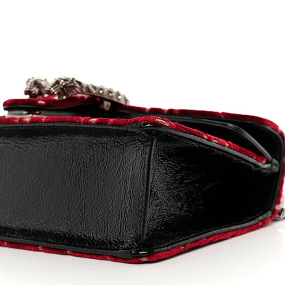 Gucci Velvet Skipper Crystal GG Monogram Small Dionysus Shoulder Bag Red Cipria Black Black Diamond 8 of 8