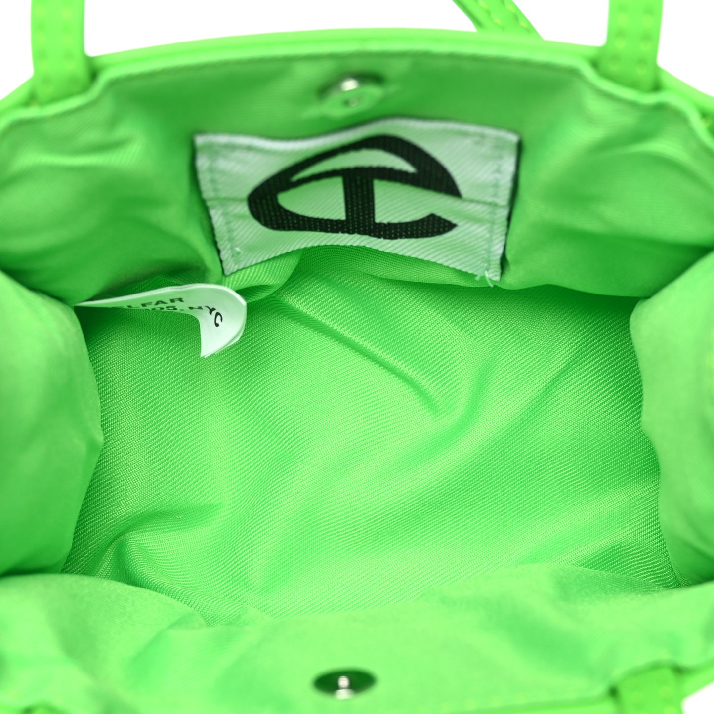Vegan Leather Small Shopping Bag Highlighter Green