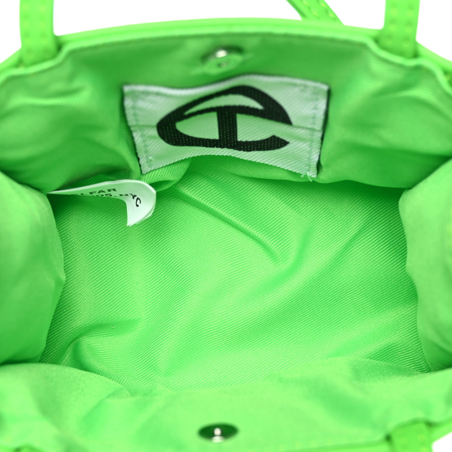 Telfar Vegan Leather Small Shopping Bag Highlighter Green 5 of 8