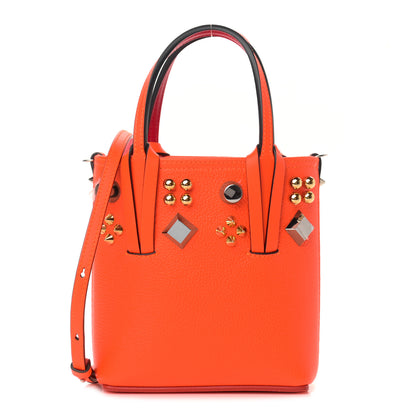 Christian Louboutin Calfskin Empire Spike Studded Mini North South Cabata Tote Red 1 of 10