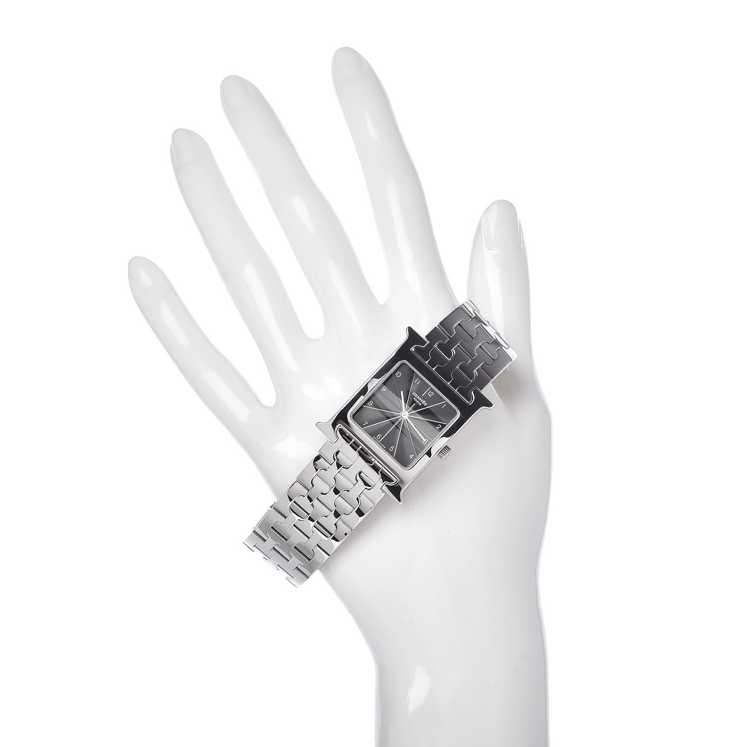 Hermes Stainless Steel 26mm Heure H Hour Quartz Watch Black 2 of 6