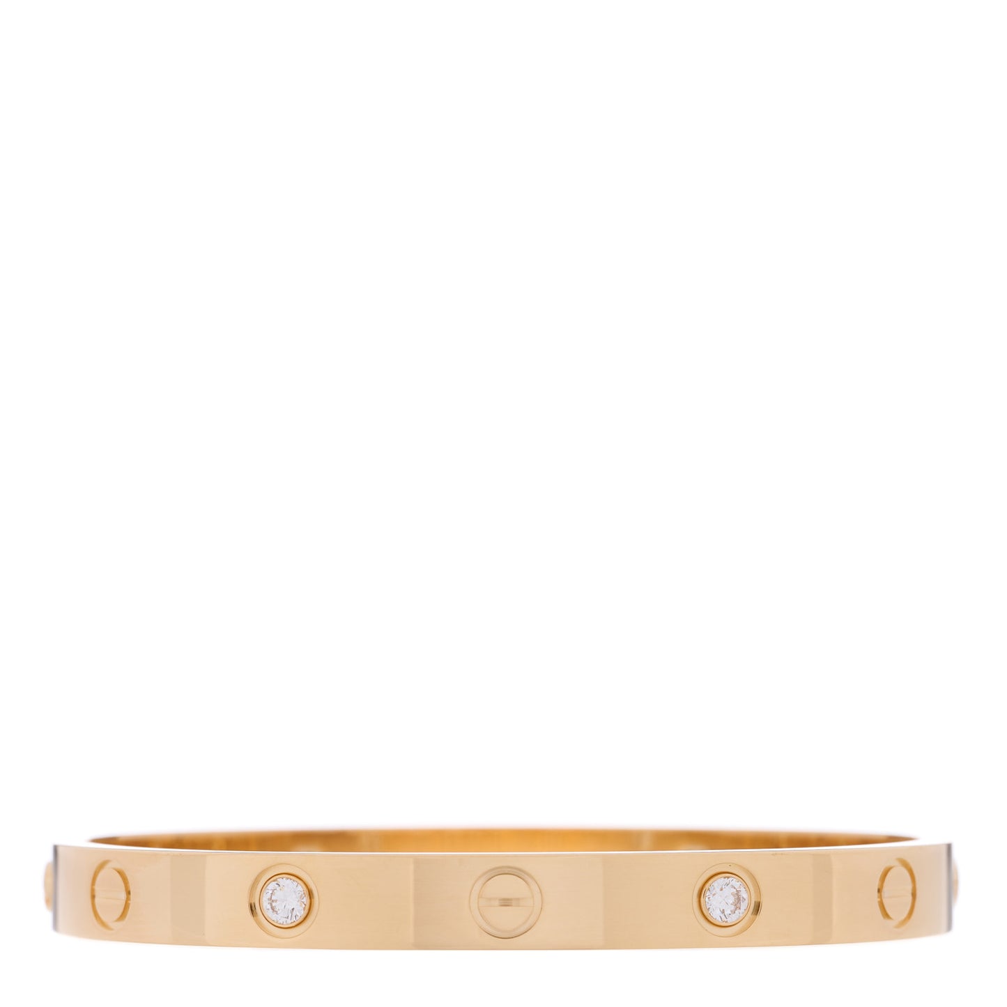 18K Yellow Gold 4 Diamond LOVE Bracelet 16