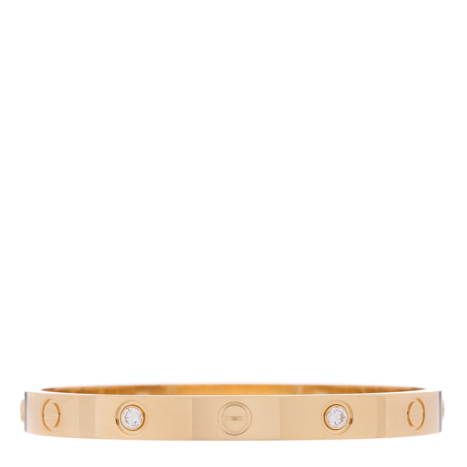 Cartier 18K Yellow Gold 4 Diamond LOVE Bracelet 16 1 of 4