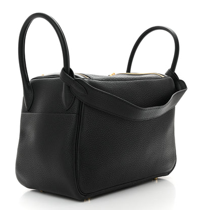 Hermes Taurillon Clemence Lindy 30 Black 3 of 11