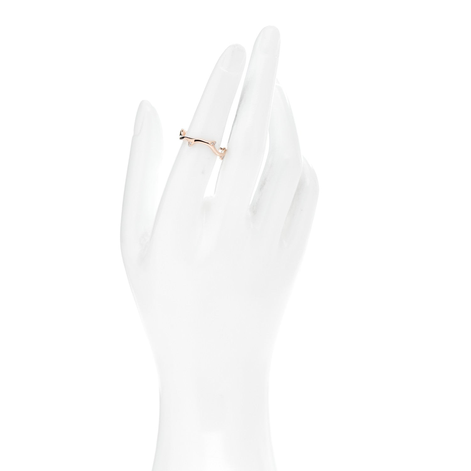 Christian Dior 18K Rose Gold Diamond Bois de Rose Ring 52 6 2 of 4