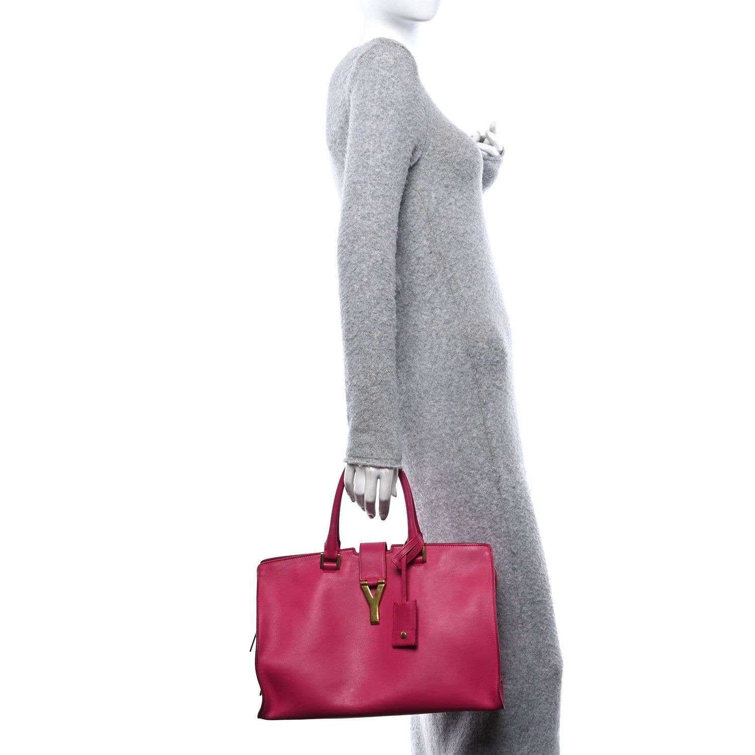 Saint Laurent Calfskin Medium Classic Y Cabas Fuchsia 2 of 11