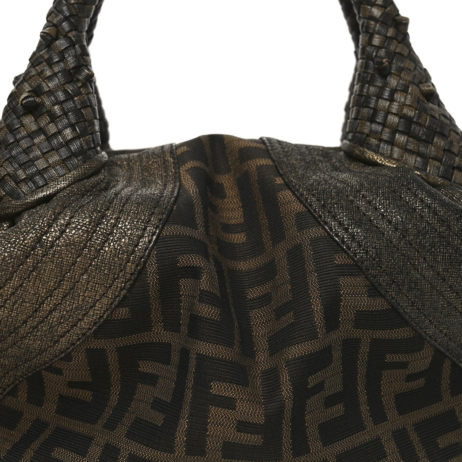 Fendi Zucca Goatskin Spy Bowler Tobacco Bronzo 15 of 23