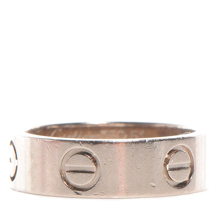 Cartier 18K White Gold 5.5mm LOVE Ring 51 5.75 1 of 5