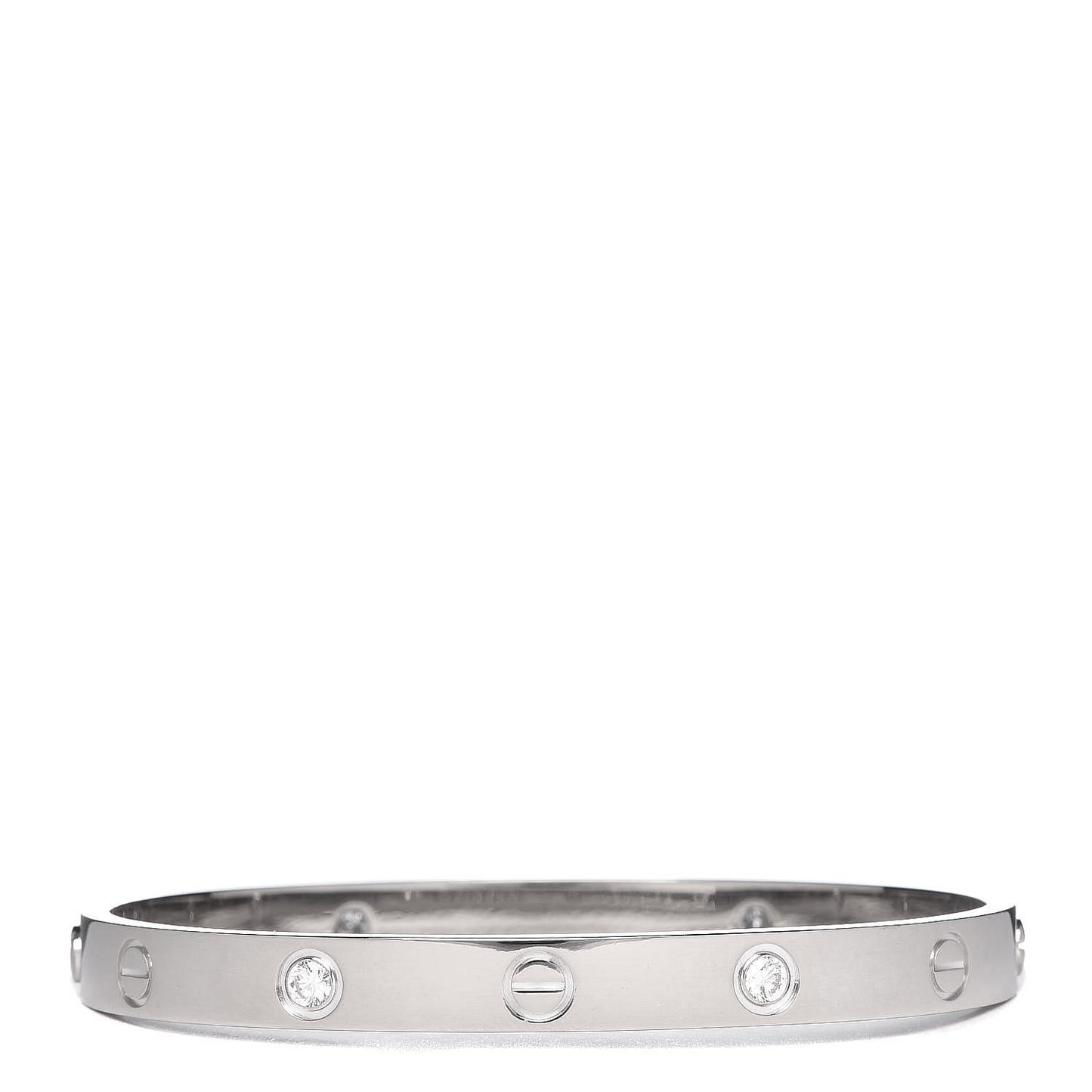 18K White Gold 4 Diamond LOVE Bracelet 17