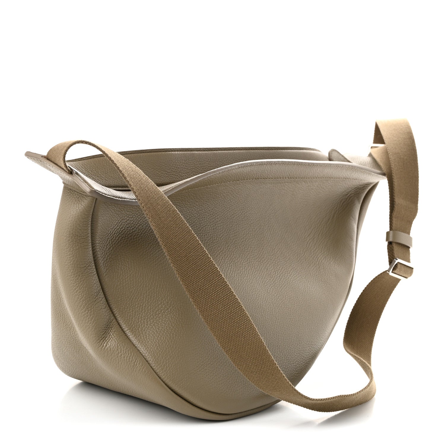 The Row Grained Calfskin Large Slouchy Banana Bag Military Beige 3 of 10