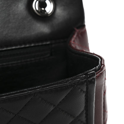 Chanel Lambskin Classic Twist Mini Rectangular Flap Black Burgundy 12 of 13