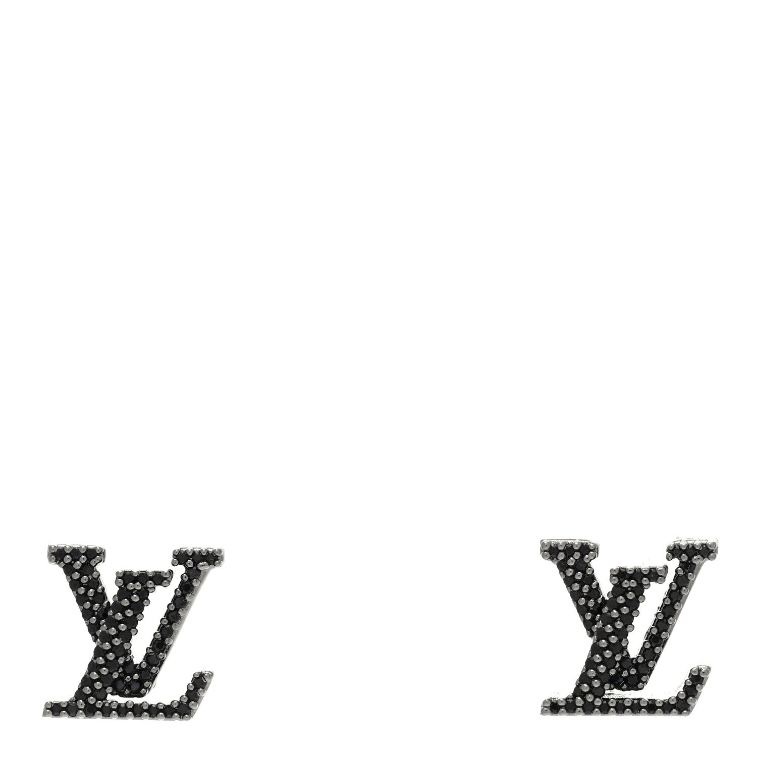 Louis Vuitton Metal Crystal LV Iconic Earrings Black Dore 1 of 5