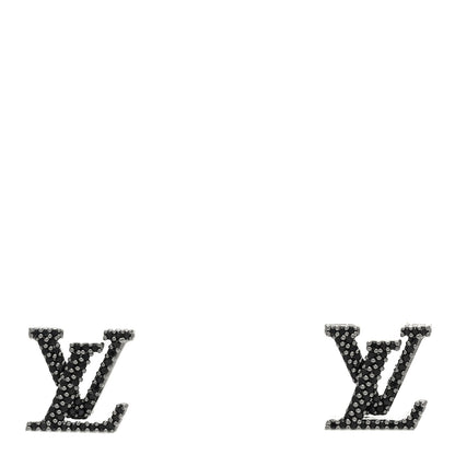 Louis Vuitton Metal Crystal LV Iconic Earrings Black Dore 1 of 5