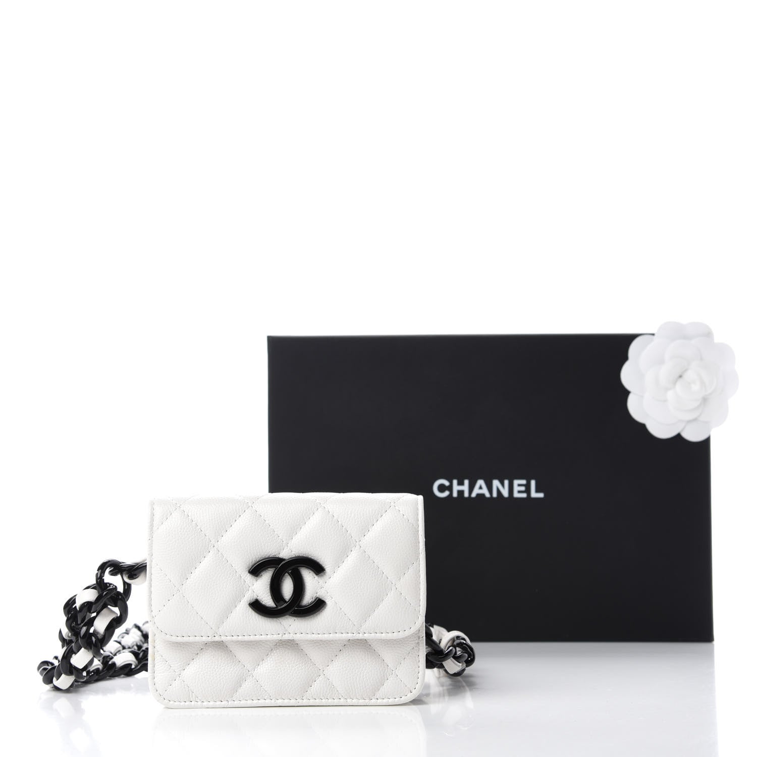 Chanel Caviar Quilted My Everything Belt Flap Card Holder White 12 of 12