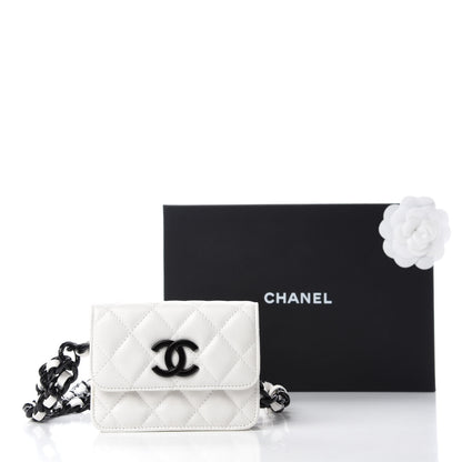 Chanel Caviar Quilted My Everything Belt Flap Card Holder White 12 of 12
