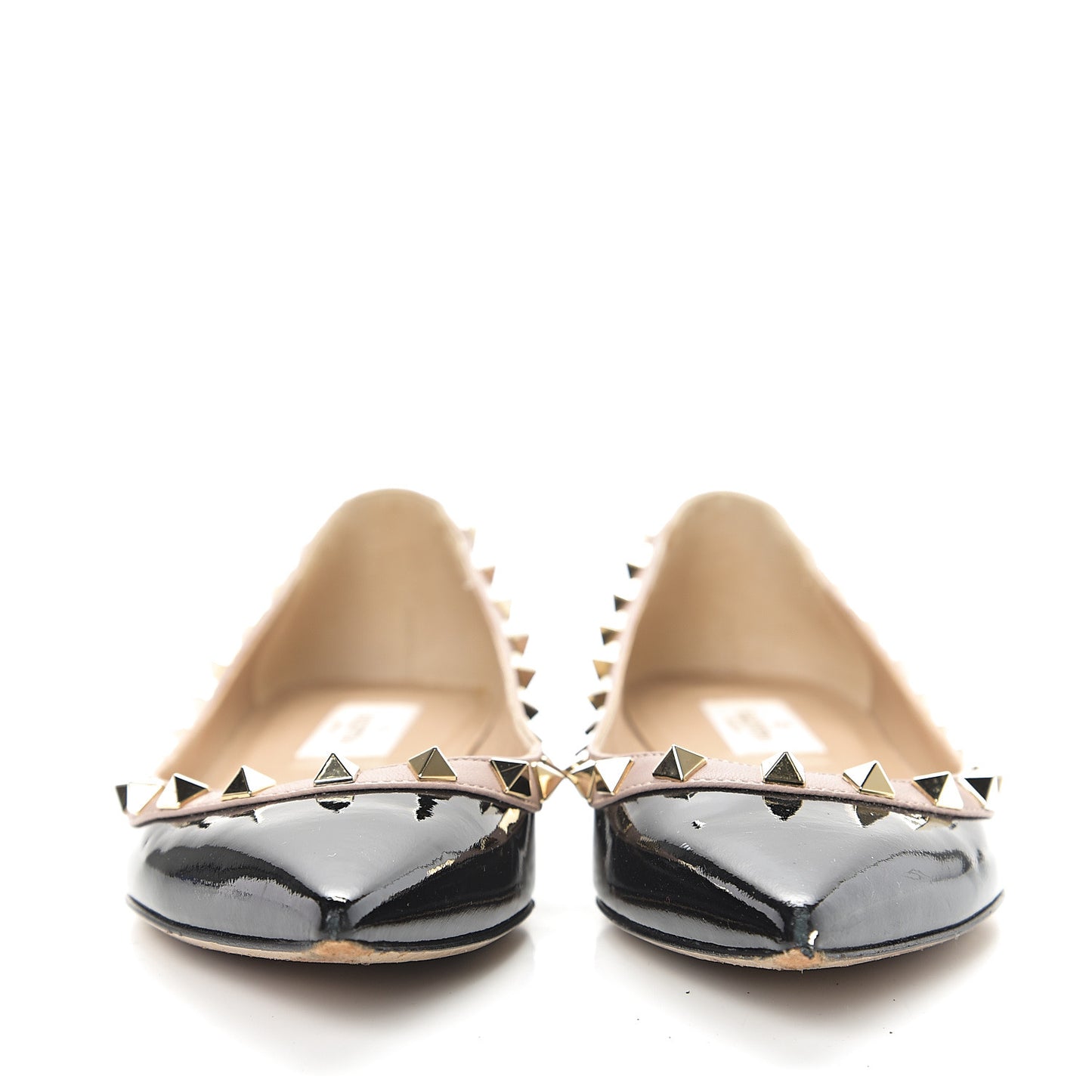 Patent Rockstud Ballerina Flats 35.5 Black Poudre