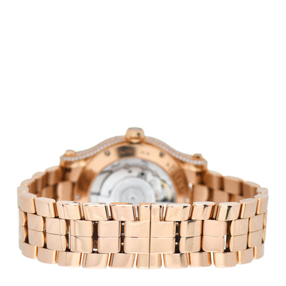Chopard 18K Rose Gold Diamond Mother of Pearl Multicolor Sapphire 36mm Happy Sport Automatic Watch 3 of 6