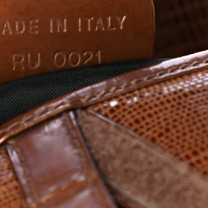 Christian Dior Lizard Double Saddle Bag Brown 7 of 15