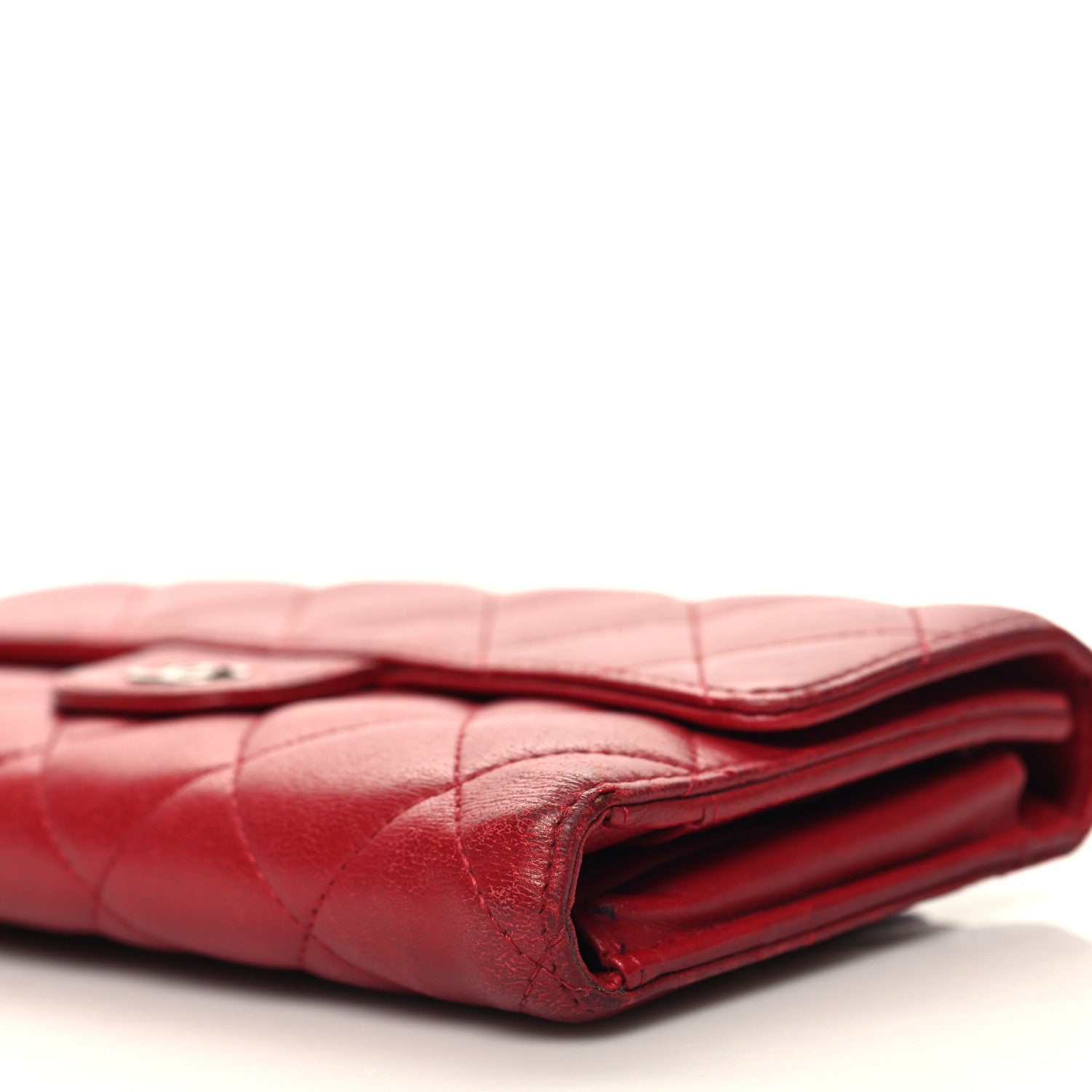 Chanel Lambskin Quilted Large Flap Wallet Red 12 of 15