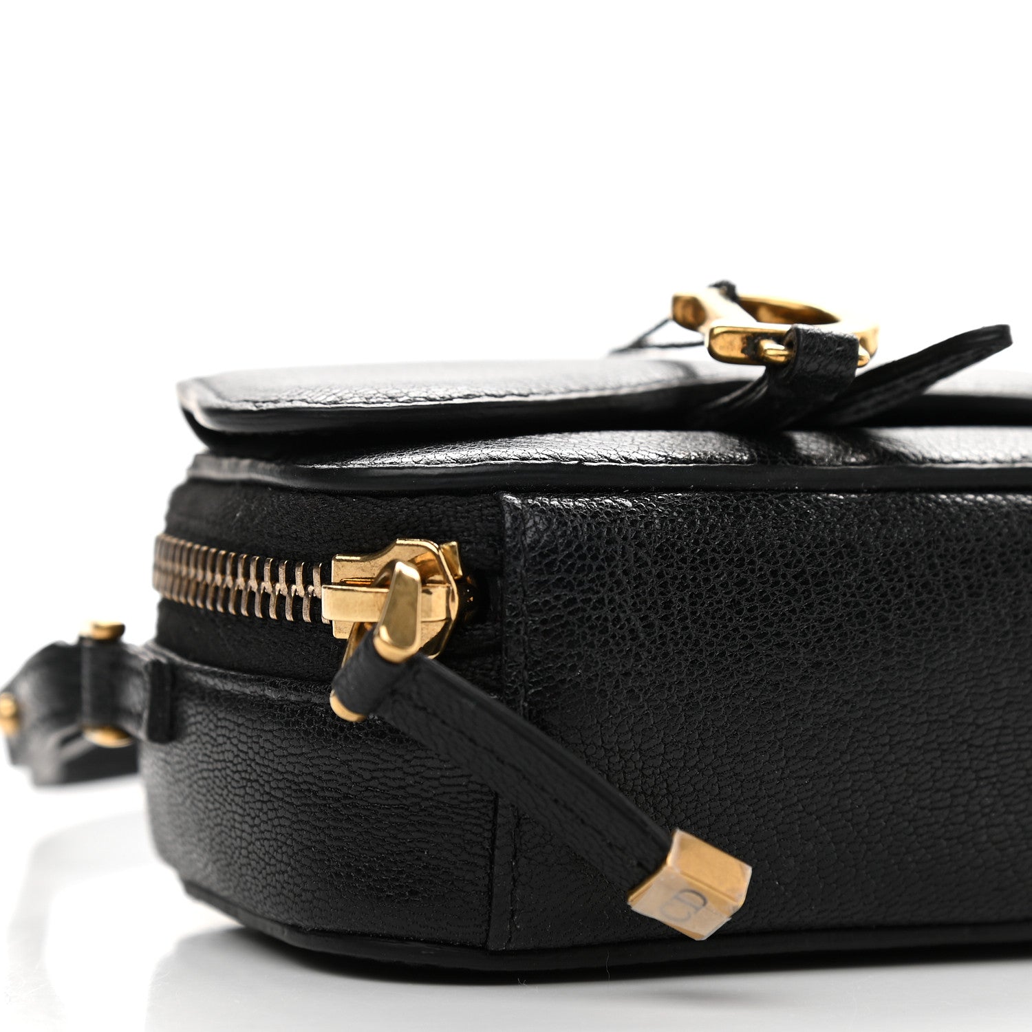 Christian Dior Goatskin Mini Saddle Shoulder Strap Pouch Black 7 of 8