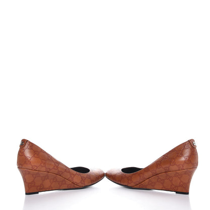 Gucci Guccissima Wedge Pumps 39 Brown 5 of 10