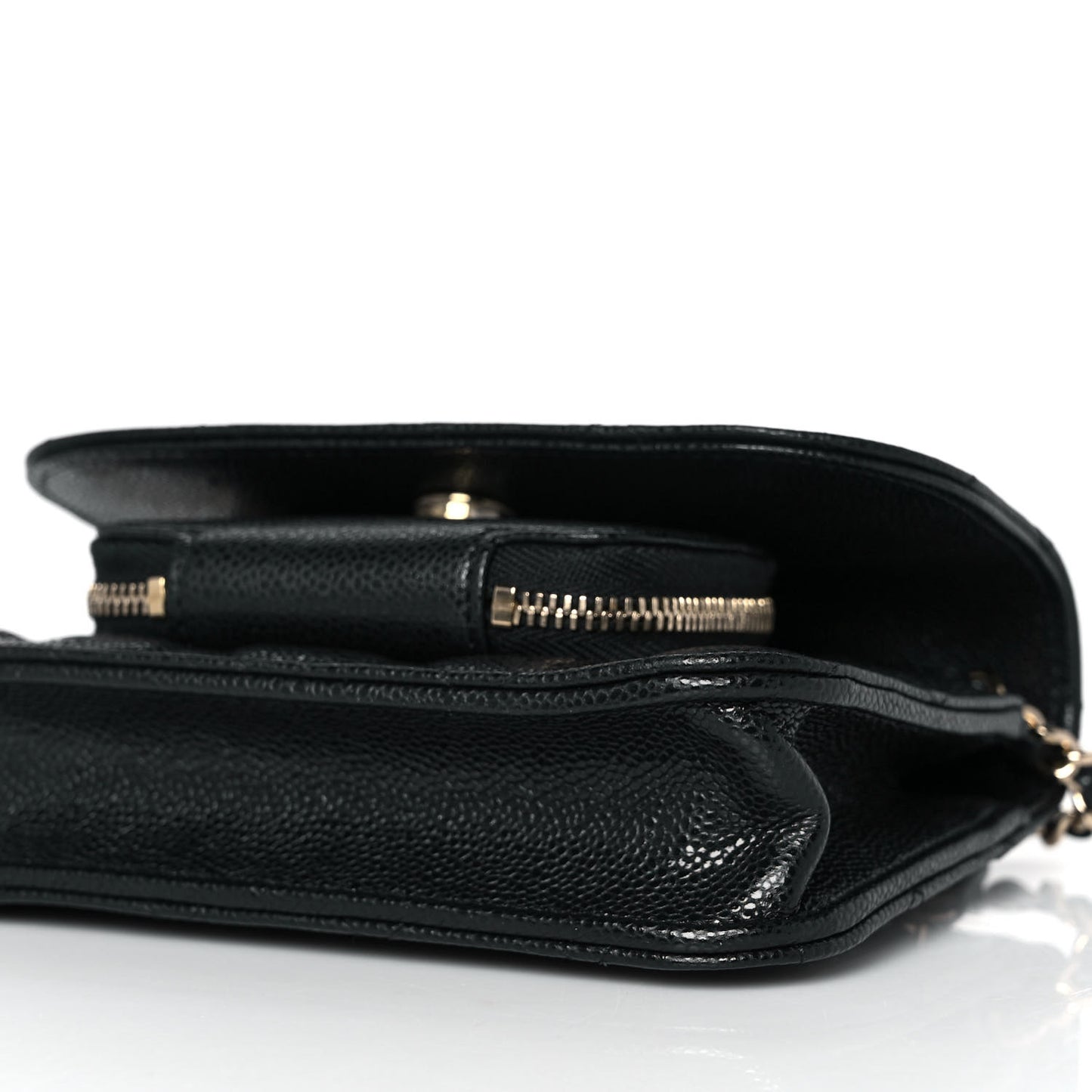 Caviar Quilted Business Affinity Clutch With Chain Black