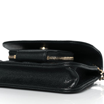 Chanel Caviar Quilted Business Affinity Clutch With Chain Black 9 of 10