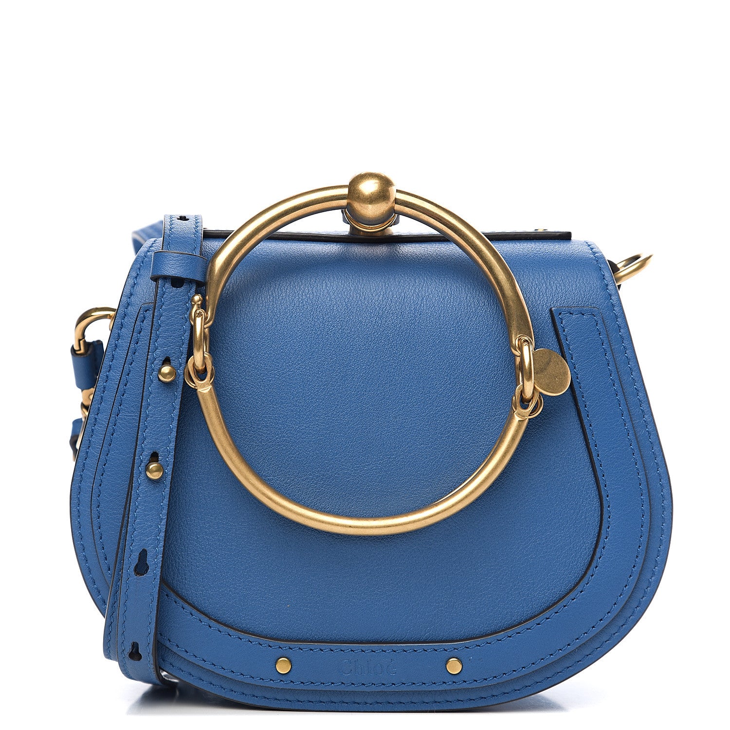 Chloe Calfskin Suede Small Nile Bracelet Bag Smoky Blue 1 of 8