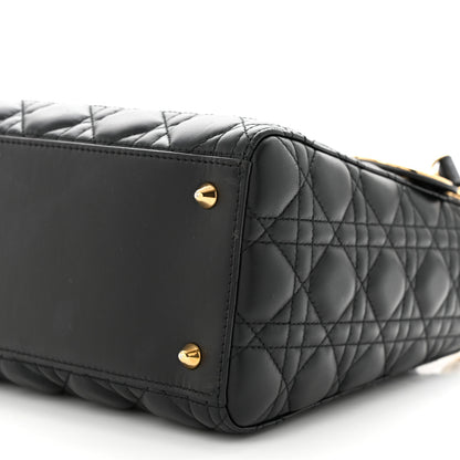 Christian Dior Lambskin Cannage Medium Lady Dior Black 10 of 12