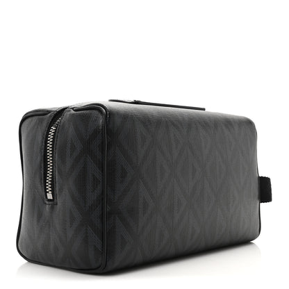 Christian Dior Canvas CD Diamond Lingot Toiletry Pouch Black 3 of 10
