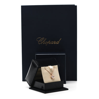 Chopard 18K Rose Gold Diamond Happy Diamonds Icon Heart Pendant Necklace 6 of 6