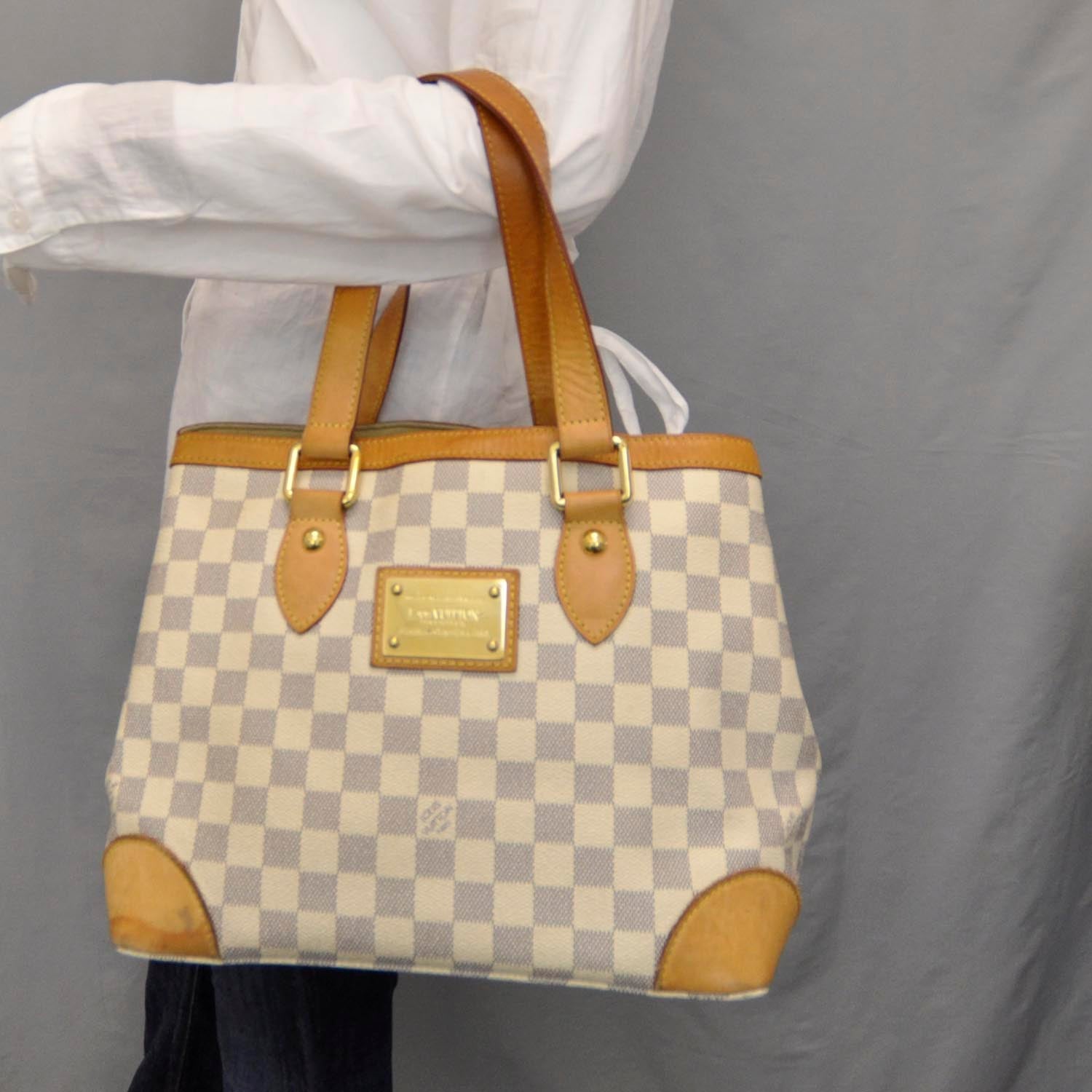Louis Vuitton Damier Azur Hampstead MM 2 of 12